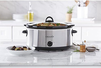 Crock-Pot 7 Quart Oval Manual Slow Cooker – Stainless Steel Select C641