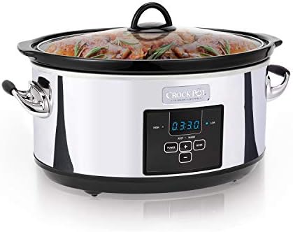 Crock-Pot 7 Quart Programmable Slow Cooker – Polished Platinum Classic C610
