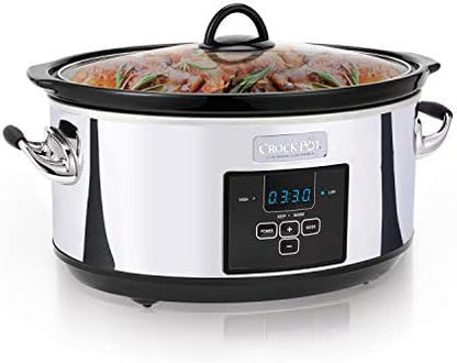 Crock-Pot 7 Quart Programmable Slow Cooker – Polished Platinum Classic C610