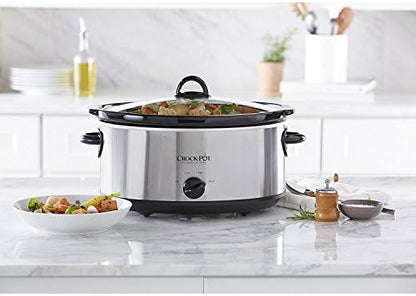 Crock-Pot 7 Quart Oval Manual Slow Cooker – Stainless Steel Select C641