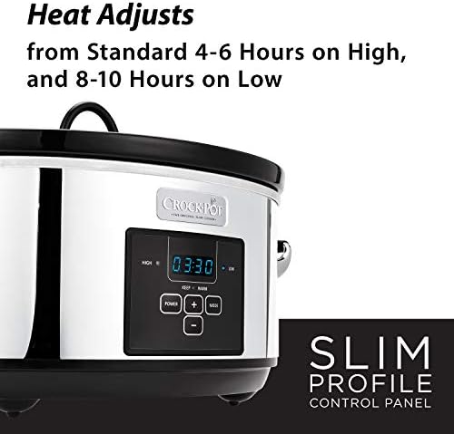 Crock-Pot 7 Quart Programmable Slow Cooker – Polished Platinum Classic C610