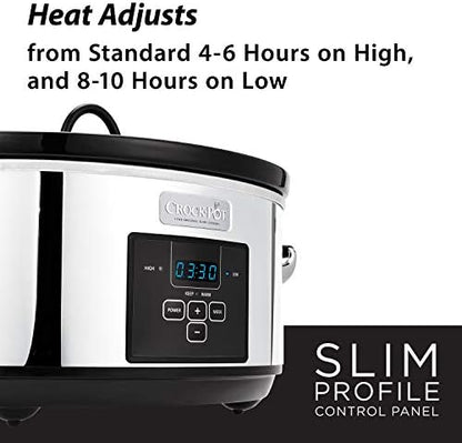 Crock-Pot 7 Quart Programmable Slow Cooker – Polished Platinum Classic C610