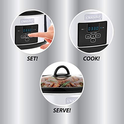 Crock-Pot 7 Quart Programmable Slow Cooker – Polished Platinum Classic C610