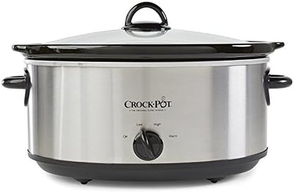 Crock-Pot 7 Quart Oval Manual Slow Cooker – Stainless Steel Select C641