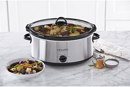 Crock-Pot 7 Quart Oval Manual Slow Cooker – Stainless Steel