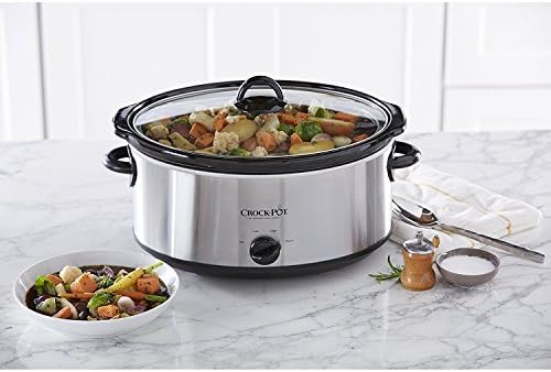 Crock-Pot 7 Quart Oval Manual Slow Cooker – Stainless Steel Select C641