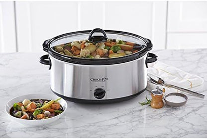 Crock-Pot 7 Quart Oval Manual Slow Cooker – Stainless Steel