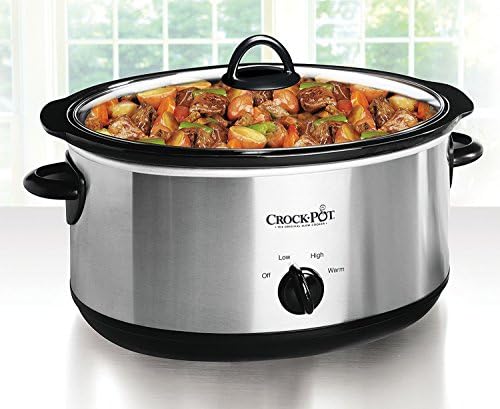 Crock-Pot 7 Quart Oval Manual Slow Cooker – Stainless Steel Select C641