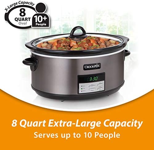 Crock-Pot 8 Quart Programmable Slow Cooker with Auto Warm Reserve C653