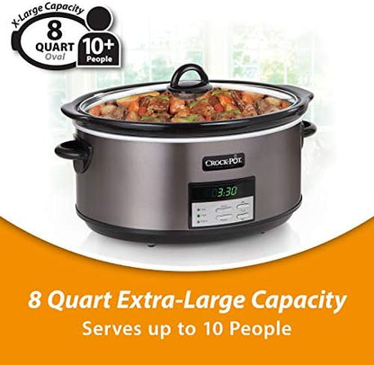 Crock-Pot 8 Quart Programmable Slow Cooker with Auto Warm Reserve C653