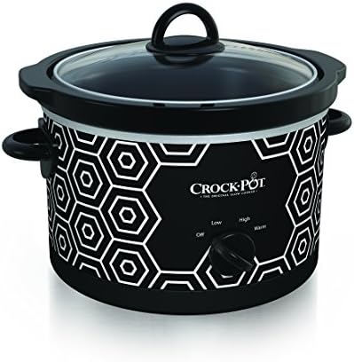 Crock-Pot 4.5 Quart Portable Slow Cooker – Black & White Plus C617