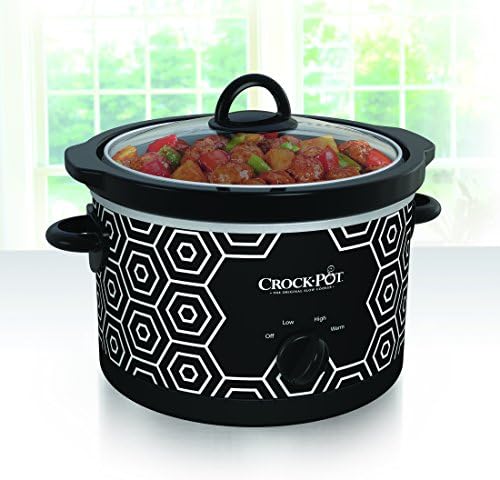 Crock-Pot 4.5 Quart Portable Slow Cooker – Black & White Plus C617