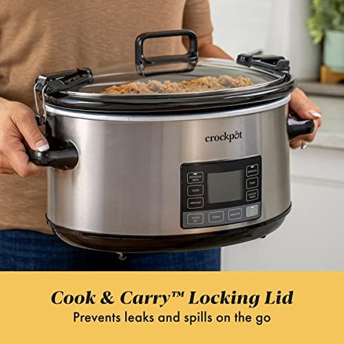 Crock-Pot 7 Quart Portable Programmable Slow Cooker with Timer Fresh C695