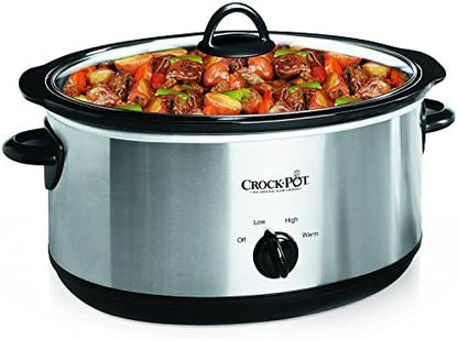 Crock-Pot 7 Quart Oval Manual Slow Cooker – Stainless Steel Select C641