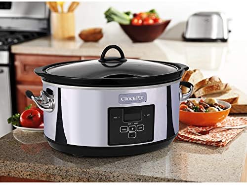 Crock-Pot 7 Quart Programmable Slow Cooker – Polished Platinum Classic C610