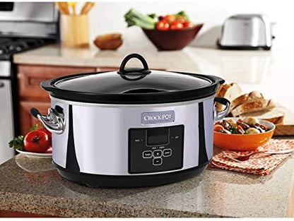 Crock-Pot 7 Quart Programmable Slow Cooker – Polished Platinum Classic C610