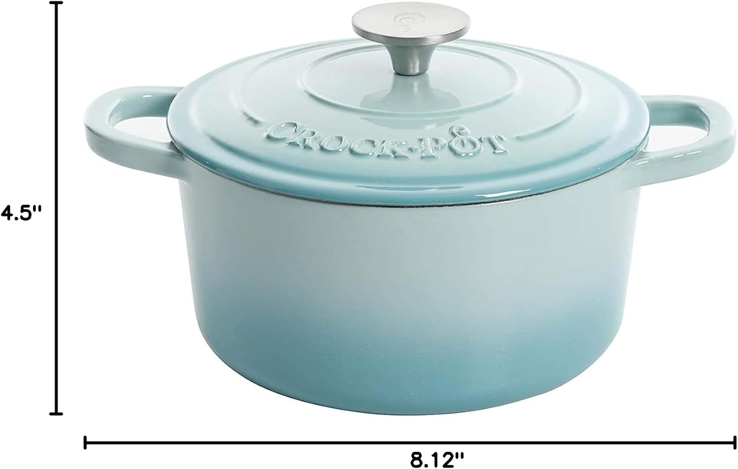 Crock-Pot 3 Quart Enameled Cast Iron Dutch Oven – Aqua Select C688